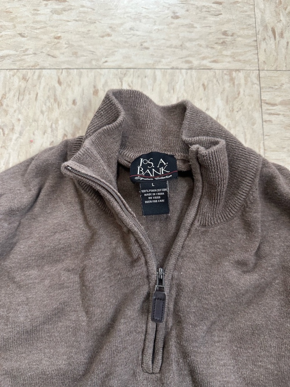 Jos. A. Bank Half-Zip Sweater - Brown